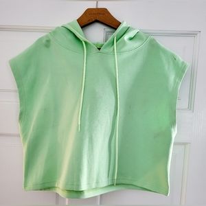 Light Green Relaxed Fit Cropped Hoodie